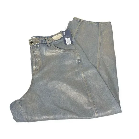 Universal Thread NWT high rise curved leg jeans with shiny silver sheen size 17 - Picture 13 of 13